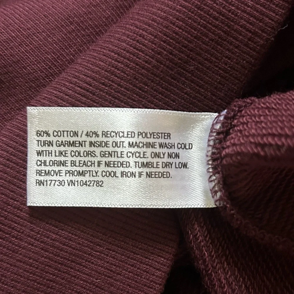 Wild Fable Cropped Quarter Zip Pullover Maroon Burgundy XL - Picture 9 of 10